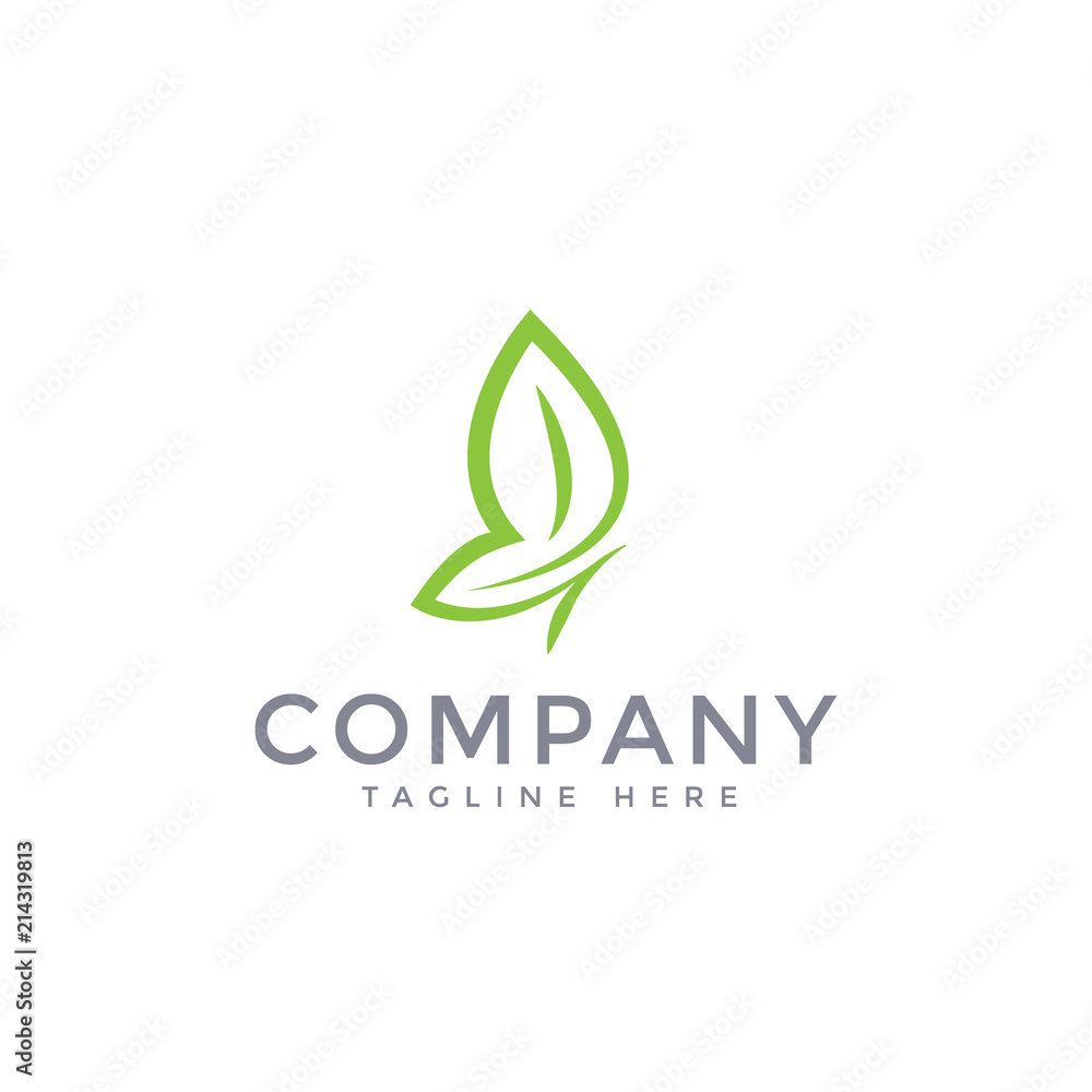 Butterfly With Leaf Logo Vector Butterfly With Leaf Logo Vector