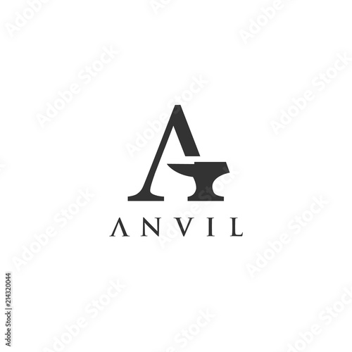 Letter A With Anvil Logo Vector