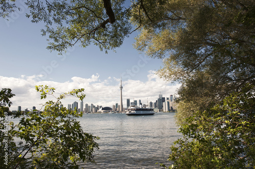 Photography Skyline von Toronto von Centre Island aus, CN Tower, Ontario-See, Toronto, Provi