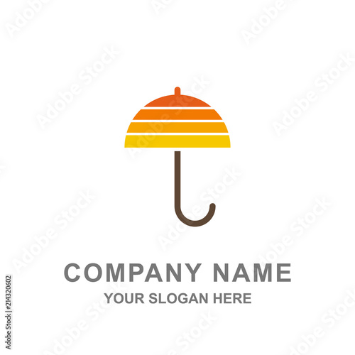 Yellow Umbrella Logo Vector 