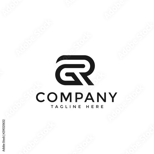 Initial letter GR, RG logo vector design template in isolated white background