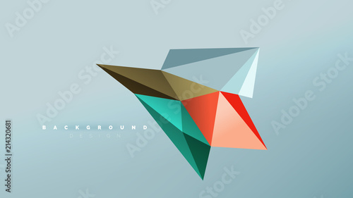 Free Download Abstract background - geometric origami style shape composition, triangular low poly design concept. Colorful trendy minimalistic illustration - GFXLoad