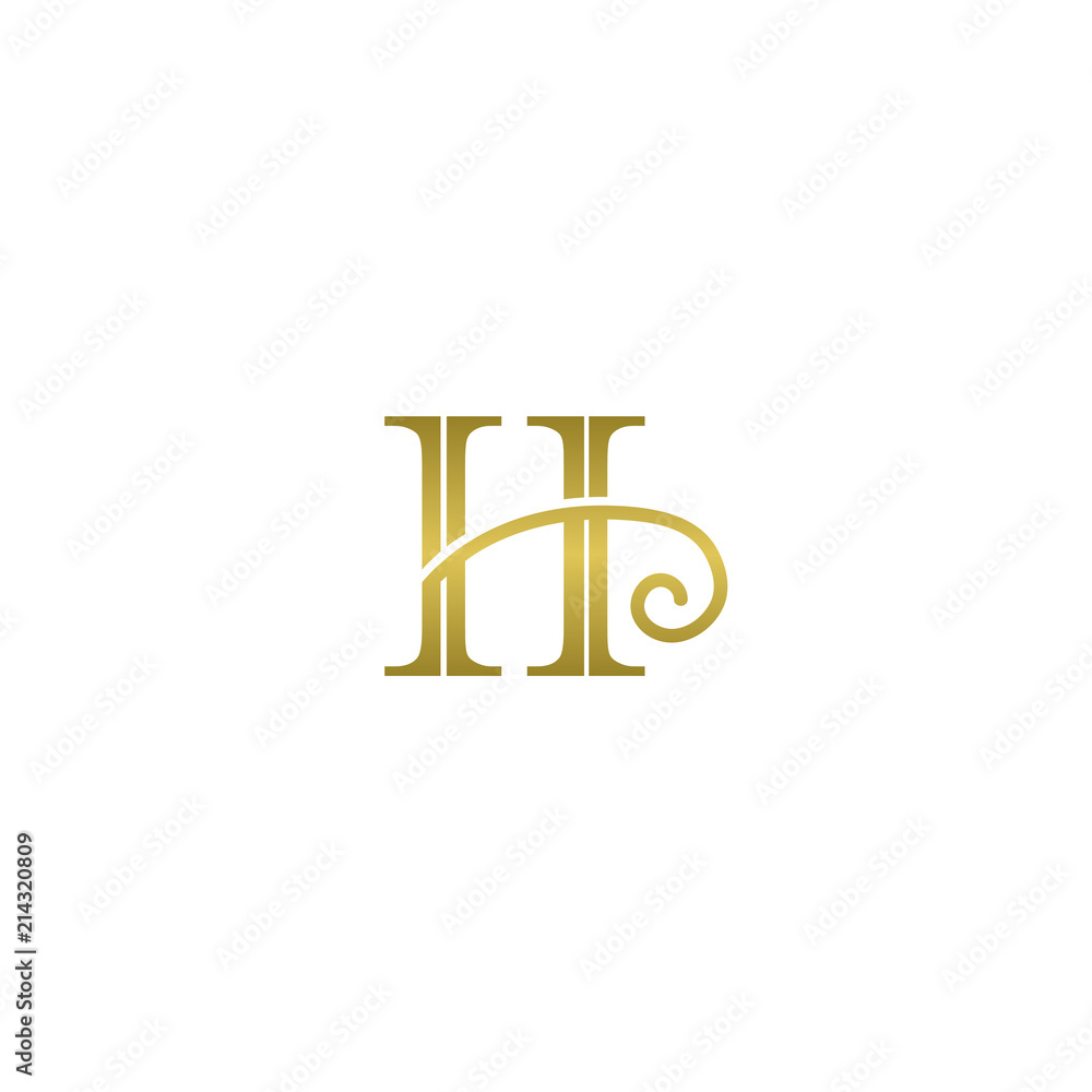 Fototapeta premium Initial letter H in circle logo vector in isolated white background