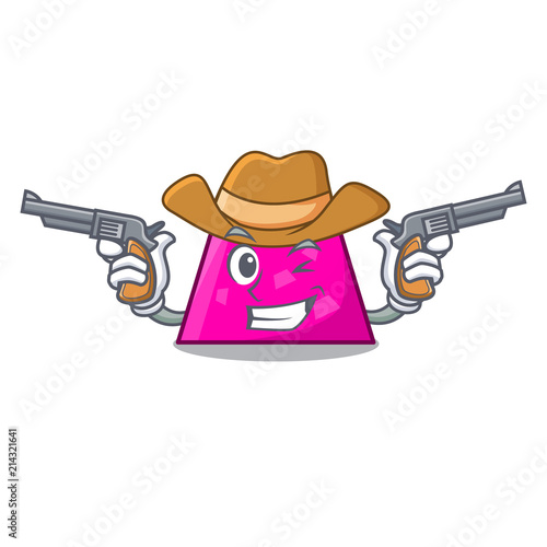 Cowboy trapezoid character cartoon style