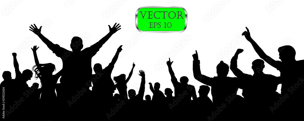 Crowd of audience, silhouette vector Crowd of audience, silhouette vector