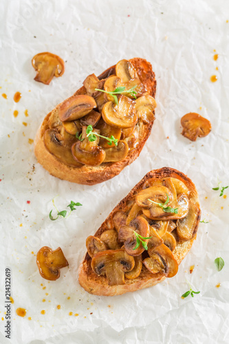 Crisp and tasty bruschetta ...