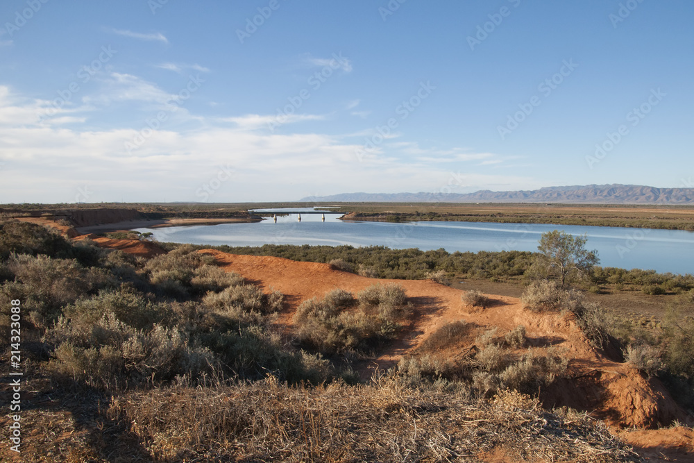 Port Augusta South Australia, sea meets desert the termination of Spencer Gulf surrounded by desert landscape