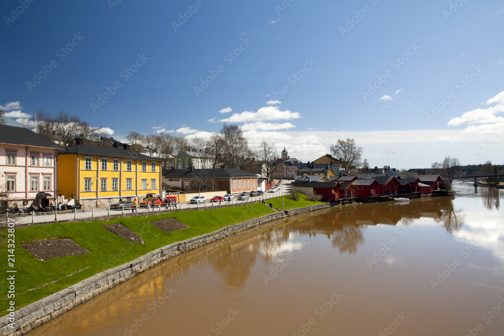 Porvoo old town center panorama view, Finland.