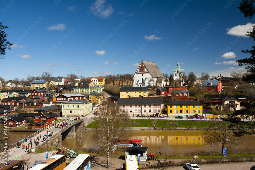 Fototapeta premium View of medieval church Porvoo cathedral and old town, Finland.
