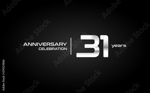 31 years anniversary celebration logo, white, isolated on white background