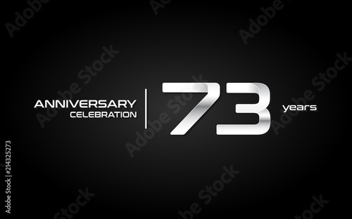 73 years anniversary celebration logo, white, isolated on white background