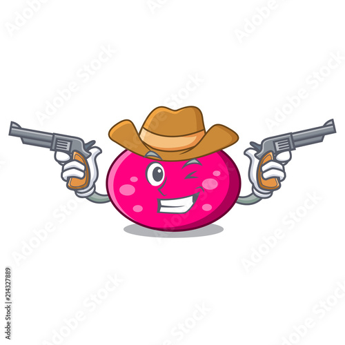 Cowboy ellipse character cartoon style