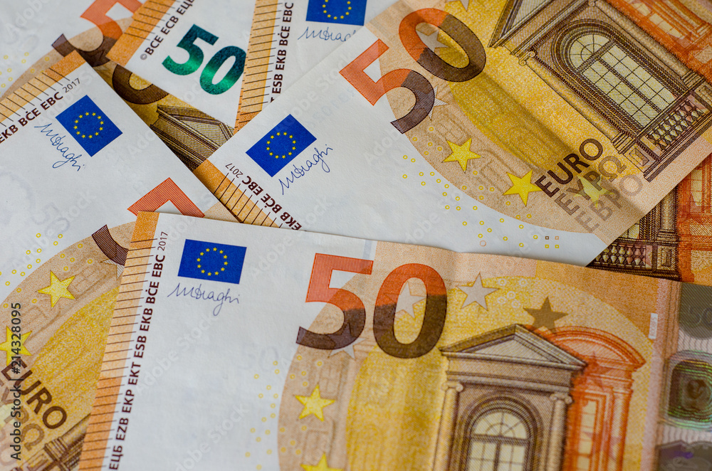 Euro banknotes background. Euro banknotes background.
