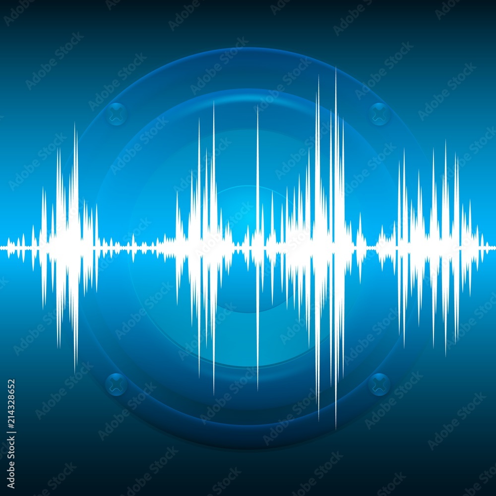 Musical equalizer. Music background, audio speaker. Sound wave. Radio  frequence. Vector illustration. Stock Vector | Adobe Stock