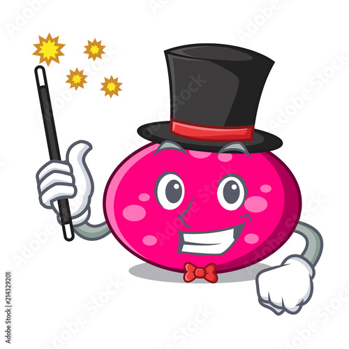 Magician ellipse mascot cartoon style
