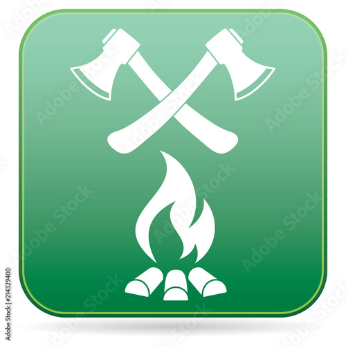 The ax and campfire icon