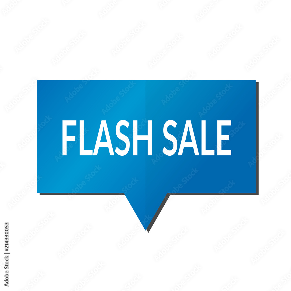 Blue flash sale speech bubble on white background Blue flash sale speech bubble on white background