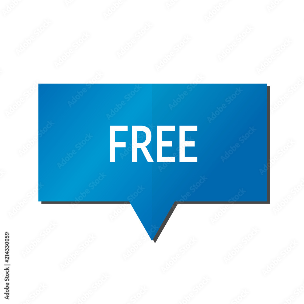 Blue free speech bubble on white background Blue free speech bubble on white background