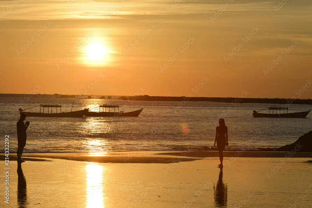 Sonnenuntergang,  Ngapali-Beach, Ngapali, Thandwe, Rakhine-Staat, Myanmar, Asien