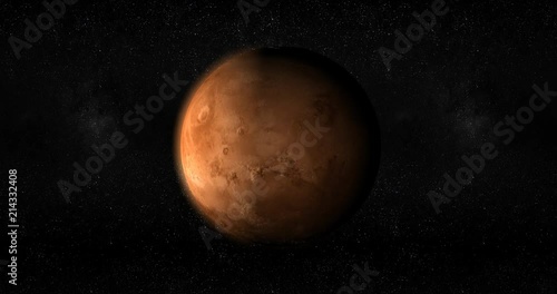 Mars planet rotating in the outer space photo