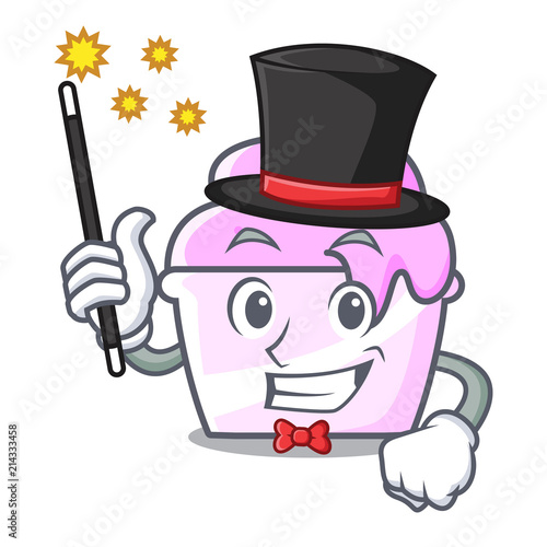 Magician ice cream paper cup mascot cartoon