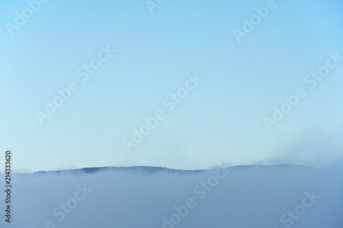 Fog on a mountain top background