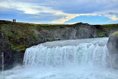The unique waterfall Godafoss is one of the symbols of Iceland