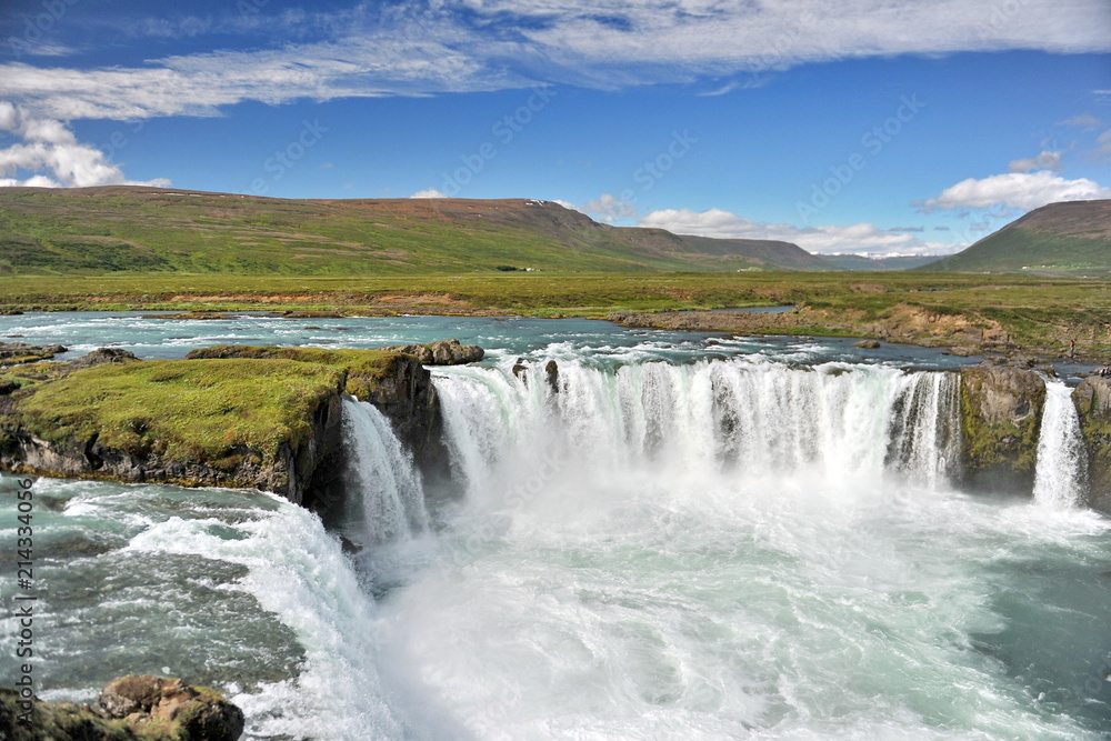 The unique waterfall Godafoss is one of the symbols of Iceland The unique waterfall Godafoss is one of the symbols of Iceland