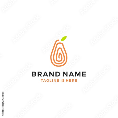 papaya logo vector template fruit icon