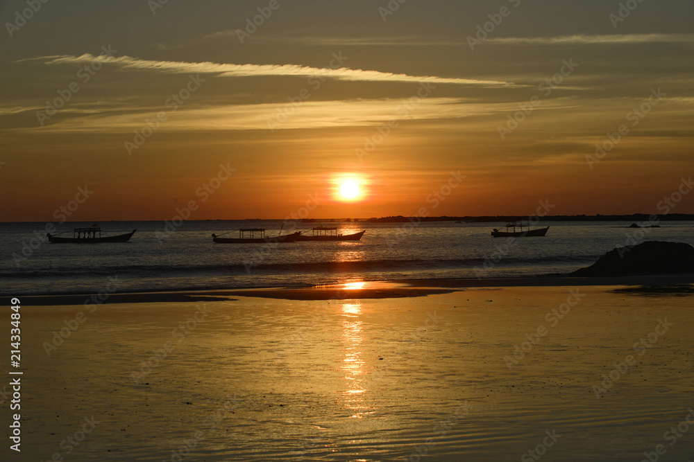 Sonnenuntergang,  Ngapali-Beach, Ngapali, Thandwe, Rakhine-Staat, Myanmar, Asien