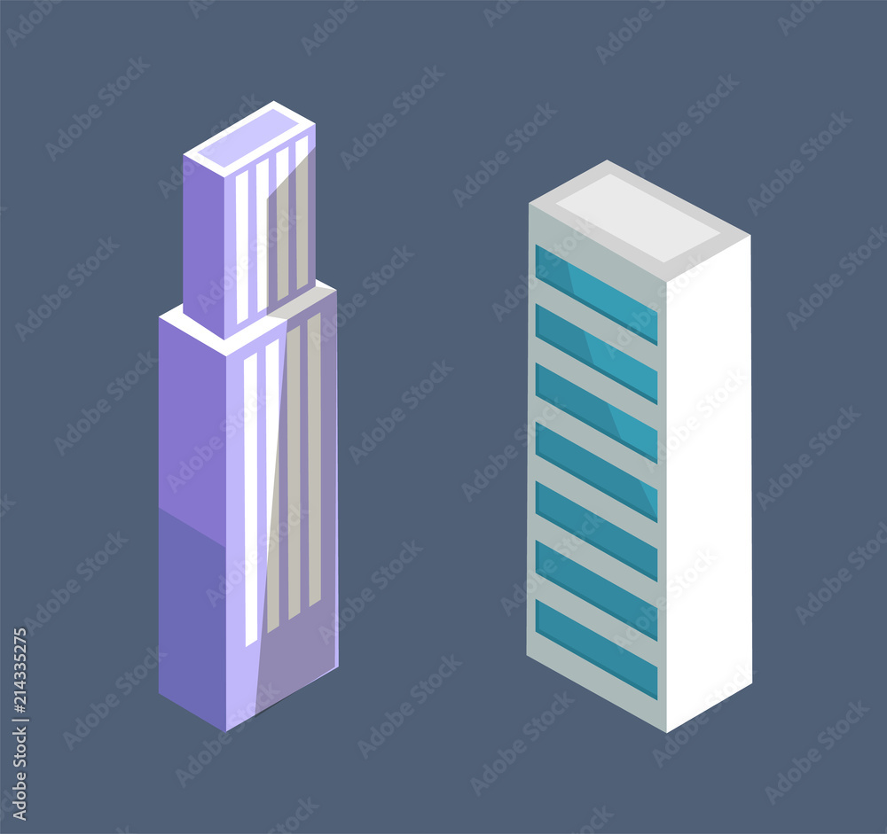 Modern Isometric Building Skyscraper Design Vector Modern Isometric Building Skyscraper Design Vector