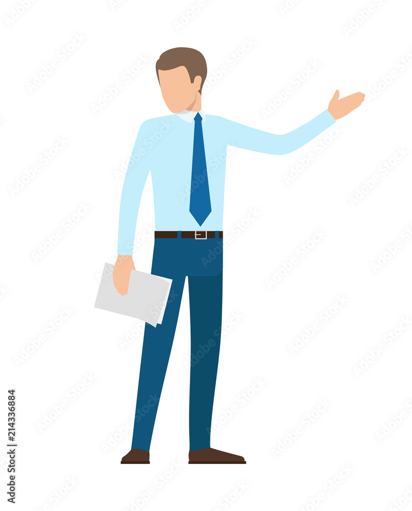 Startup Poster with Male Businessman in Ties Paper Startup Poster with Male Businessman in Ties Paper