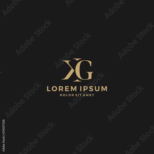 KG letter monogram initial logo template vector icon
