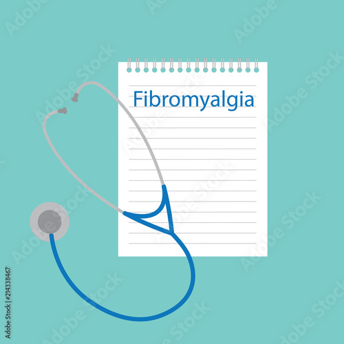 Fibromyalgia written in a notebook- vector illustration