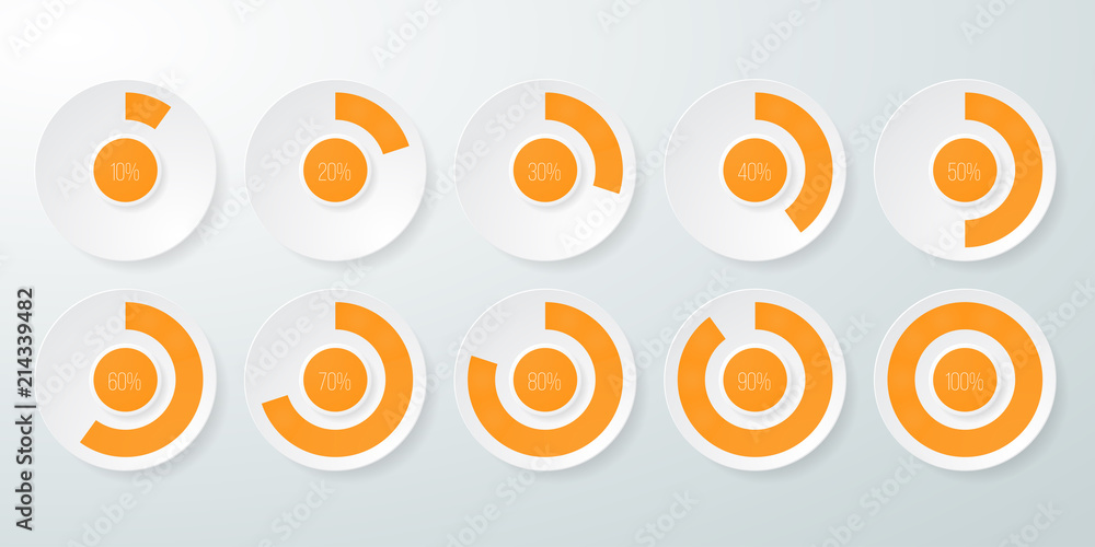 Infographic pie chart templates. Can be used for chart, graph, data visualization, web design. Vector illustration.