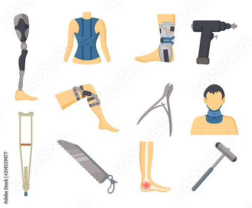 Orthopedics Tools and Instruments Colorful Poster