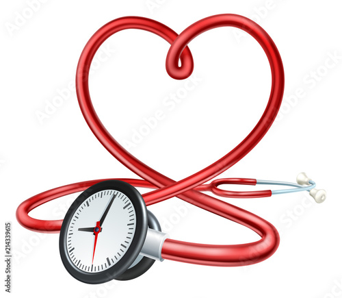 Stethoscope Clock Heart Concept