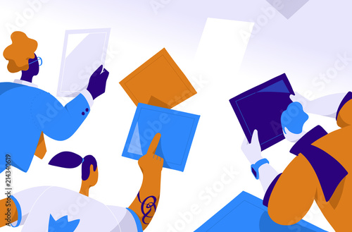 People interact with mobile devices