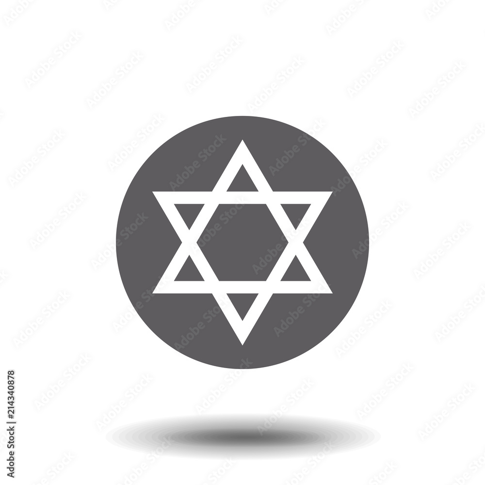 Jewish Star of David Six Pointed Star in black with Interlocking Style vector icon Jewish Star of David Six Pointed Star in black with Interlocking Style vector icon