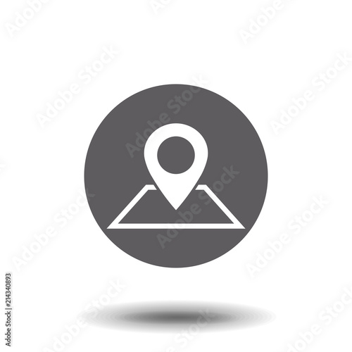 Pin on the map icon, flat design best vector icon