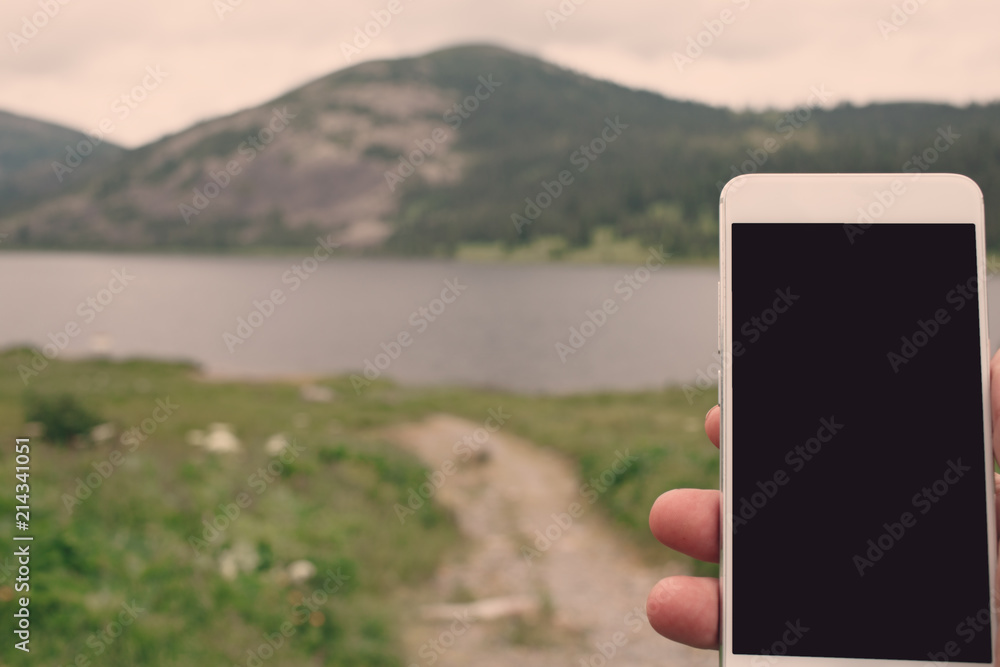 phone on the lake