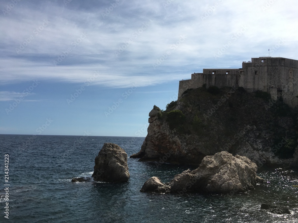 Ancient fortress at the edge of the cliff Ancient fortress at the edge of the cliff