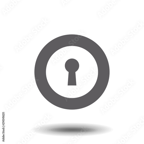 Keyhole icon. Simple web black icon, can be used as web element icon on white background