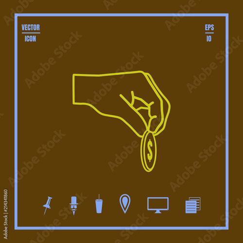 give alms or corruption line vector icon