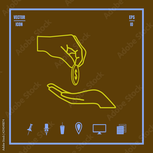 give alms or corruption line vector icon