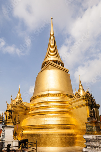  temple Phra Sri Rattana Chedi covered with foil gold in the inner Grand Palace