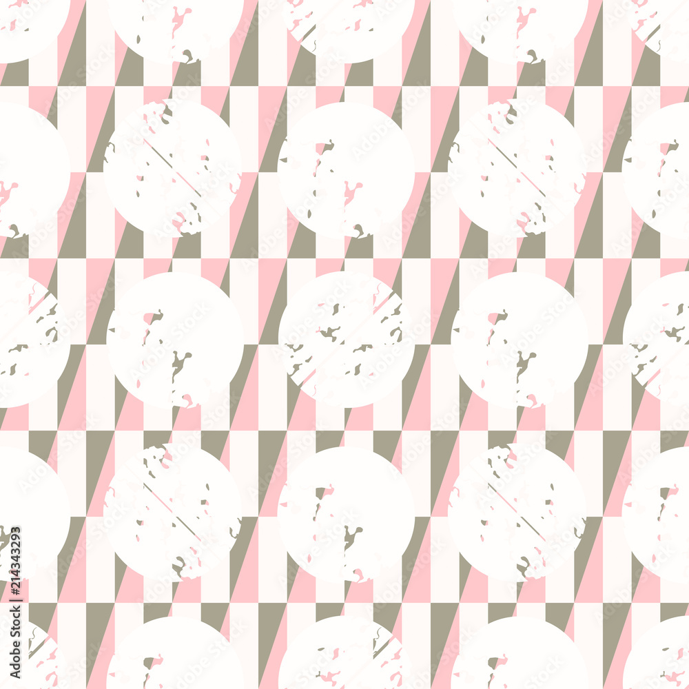 Colorful textured circle, triangle and rectangle tiles seamless pattern, vector geometric background. Colorful textured circle, triangle and rectangle tiles seamless pattern, vector geometric background.