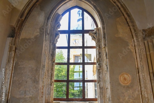 Gothic window in Buchlov castle. Region South Moravia, Czech Republic photo
