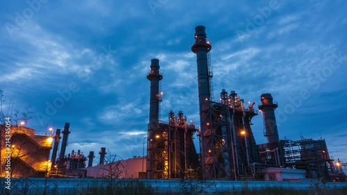 Power plant in Thailand, Night to Day Time-lapse.