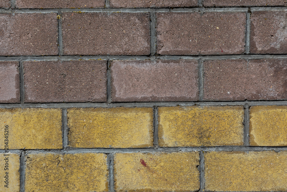 Obraz premium old brick wall texture background,white-yellow-brown brick wall
